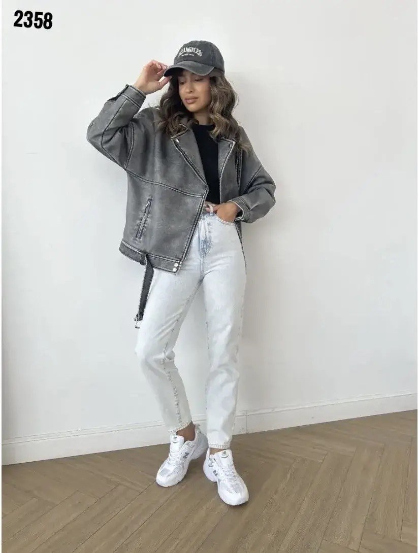 косуха серая женская,женская кожаная куртка косуха оверсайз,куртка косуха серая,куртка косуха серая из эко кожи,кожаная куртка