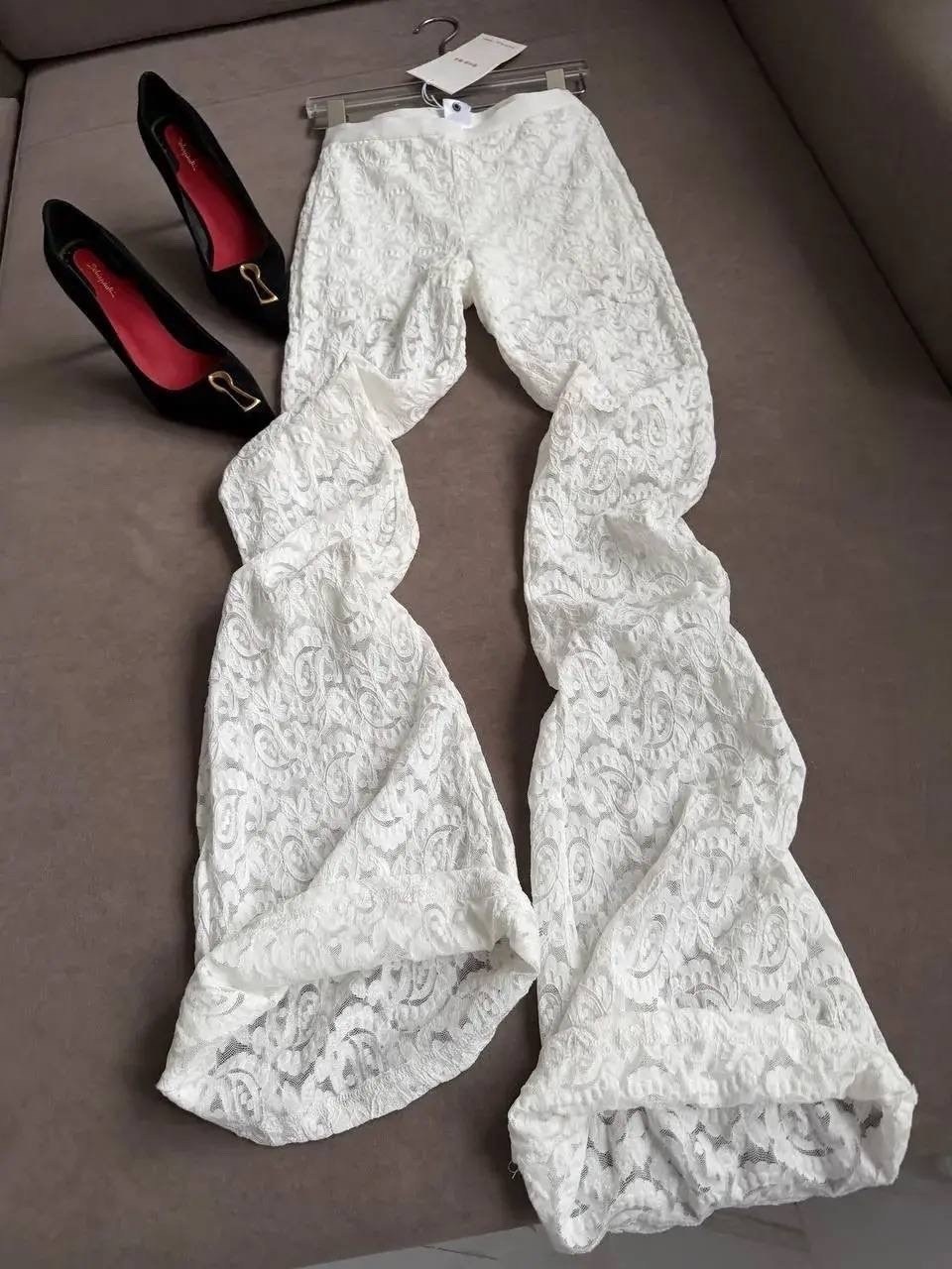 кружевные брюки,брюки из кружева,брюки кружевные прозрачные гипюровые,брюки с кружевом,кружевные белые брюки
