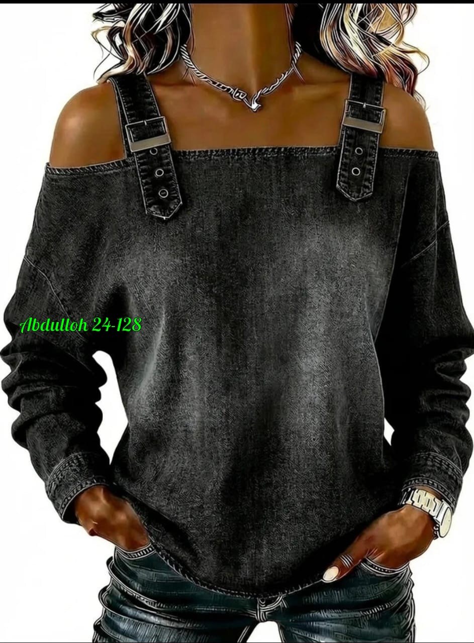 джинсовая блузка с открытыми плечами,джинсовая кофта,джинсовая блузка,кофта женская,джинсовый стиль