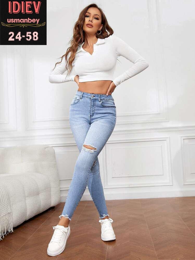 женские джинсы,рваные джинсы скинни,джинсы скинни с высокой талией,джинсы,рваные джинсы