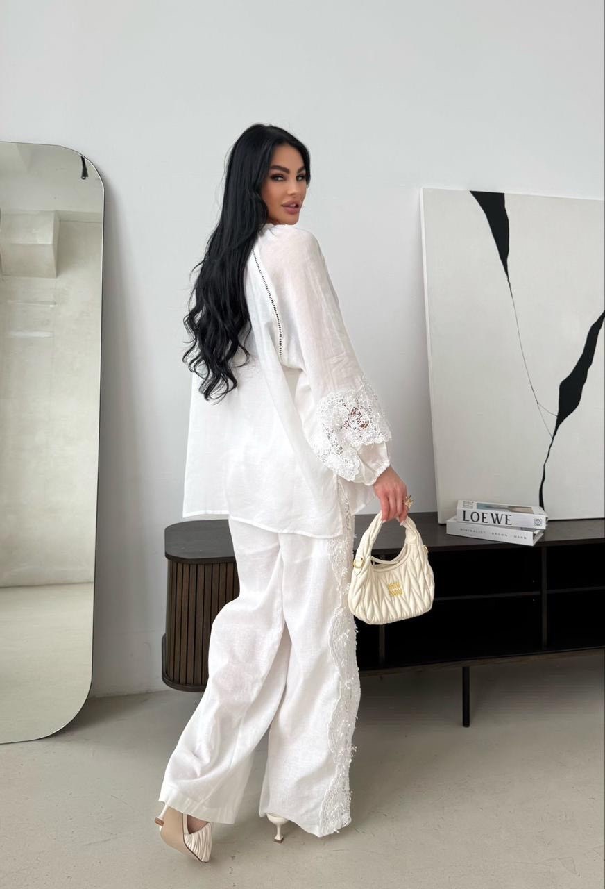 костюм белый,льняной костюм,женские костюмы,элегантный брючный костюм,костюм