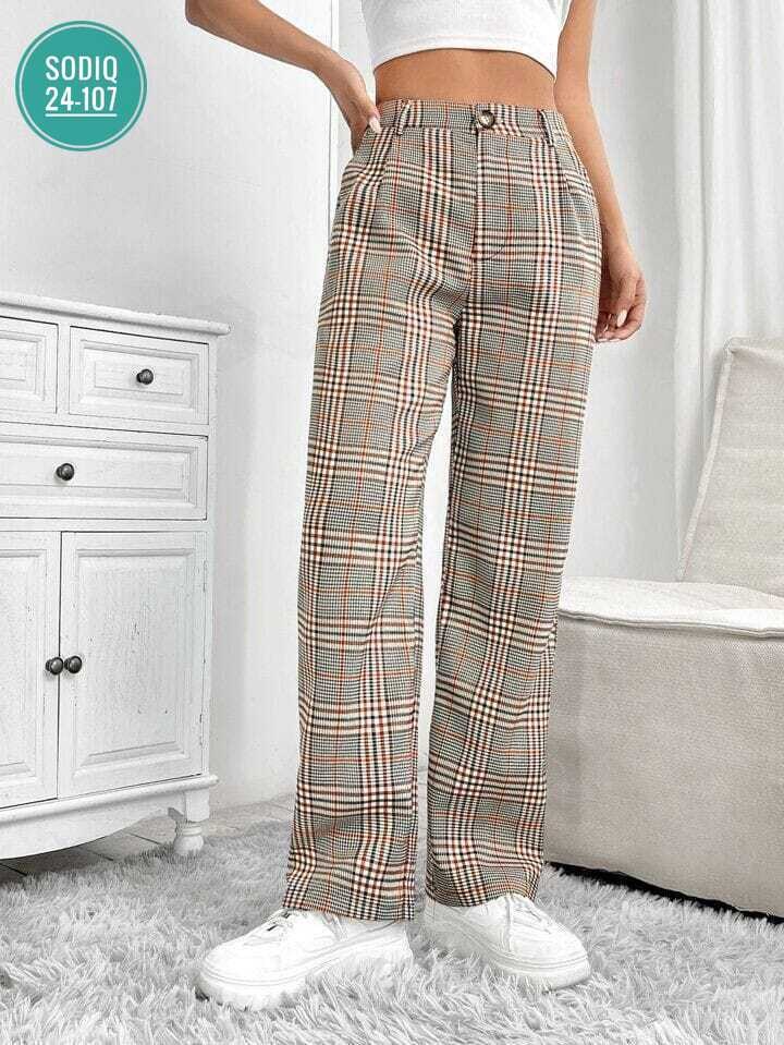 брюки в клетку,брюки в клетку с карманами,клетчатые штаны широкие,штаны в клетку,брюки в клетку прямые