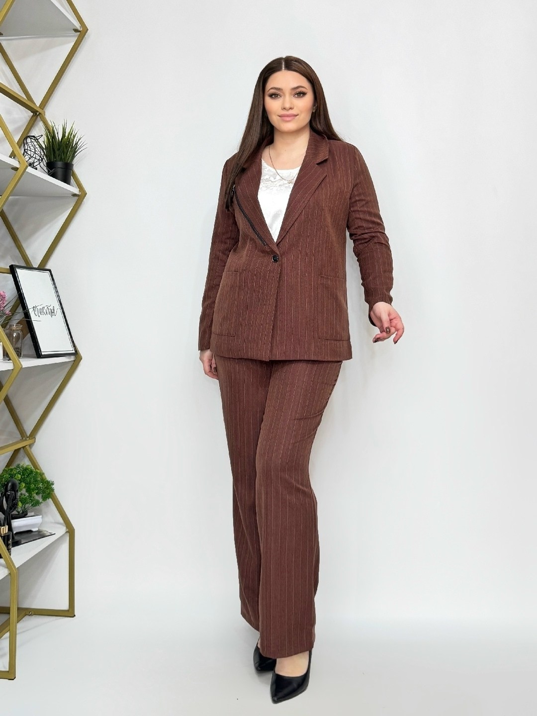 женские костюмы брючные,брючный костюм 2058 серый amberastyle,брючный классический костюм,серый брючный костюм женский,женский брючный костюм двойка