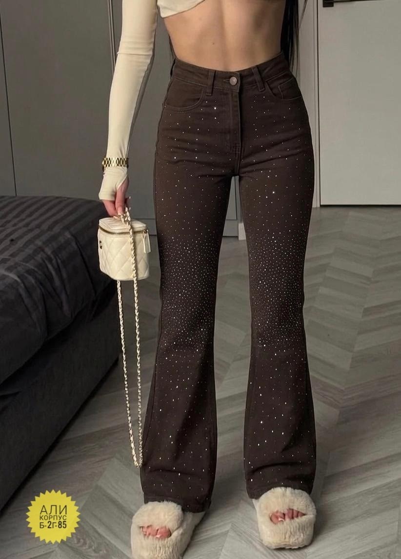 джинсы клеш со стразами,штаны со стразами,брюки со стразами,женские брюки со стразами,джинсы со стразами