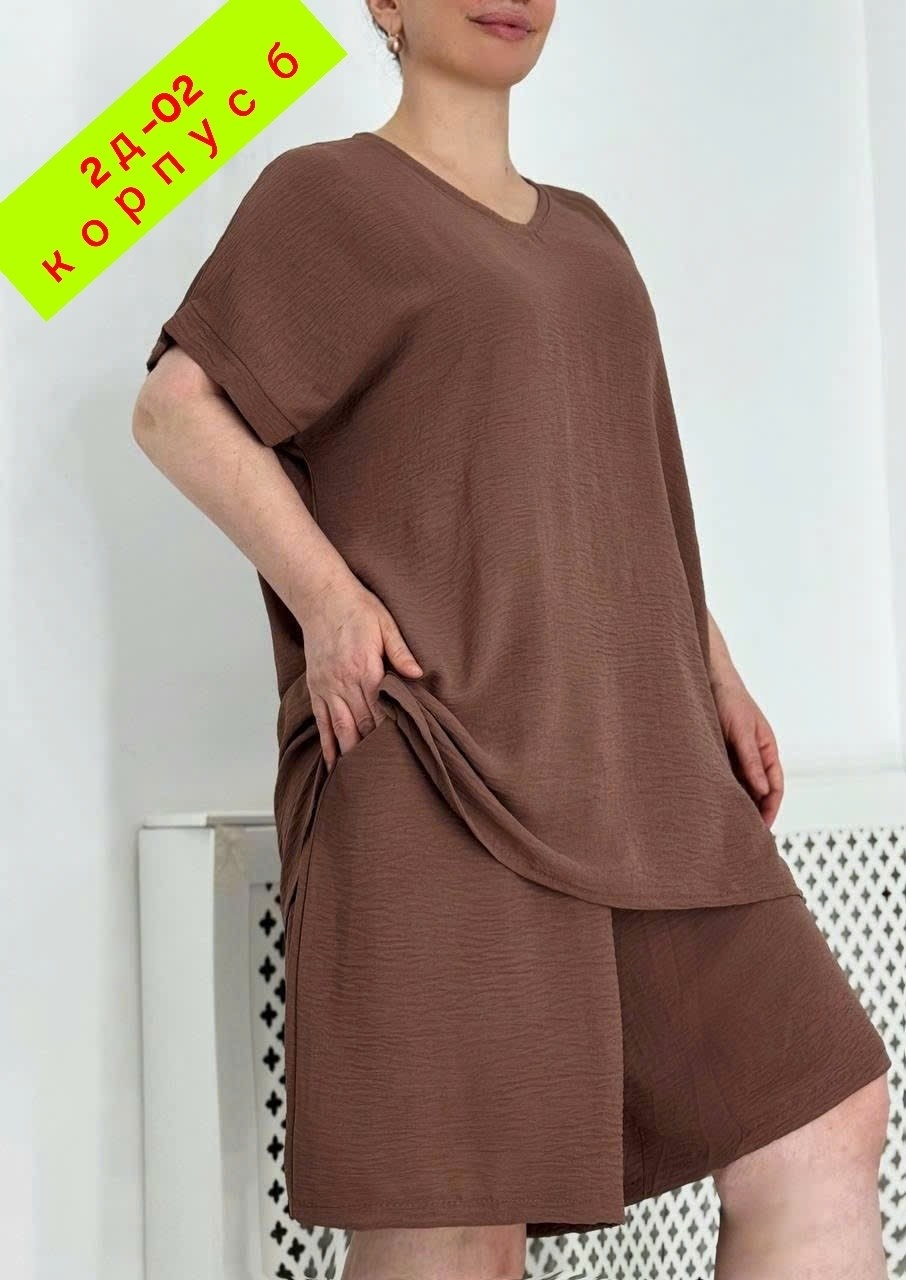 летний костюм с шортами больших размеров,женские летние костюмы,летний костюм свободного кроя,повседневный костюм,костюм оверсайз большого размера