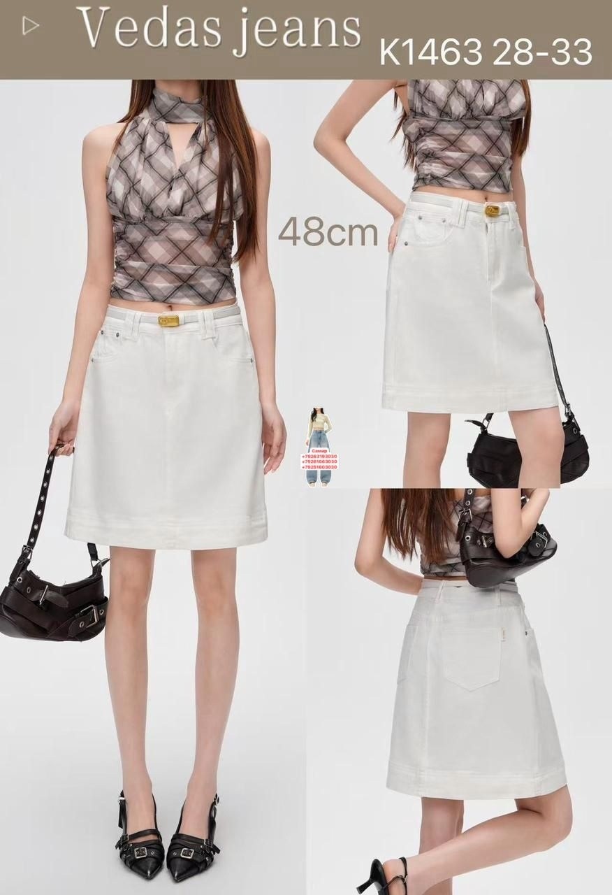 джинсовая юбка белый,джинсовая юбка,женские джинсовые юбки,юбка женская,джинсовая юбка с карманами