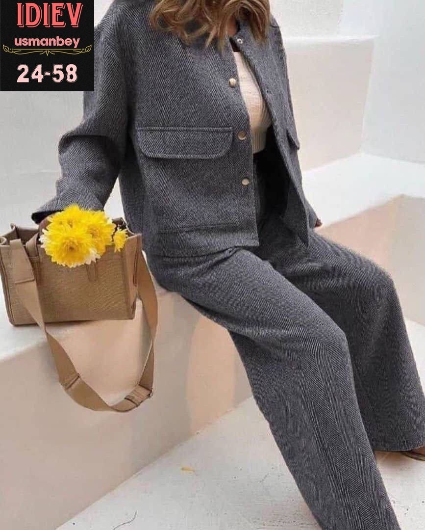 женский костюм ткань кашемир,женский костюм двойка ткань кашемир,костюм брючный двойка женский,трикотажные костюмы,вязаный костюм с брюками теплый оверсайз gh fashion