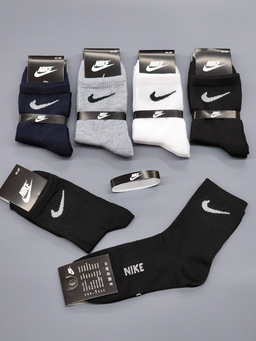 носки средние хлопковые набор 5 пар nike,мужские носки,носки nike мужские,носки спортивные,комплект носки мужские