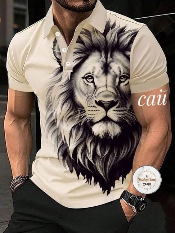 футболка поло мужская,футболка для мужчин хб,футболки мужские,мужская футболка с принтом льва,мужская мода