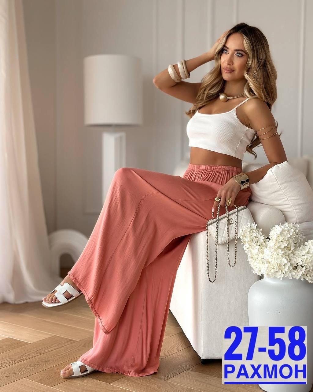 костюм женский,брюки палаццо,,брюки модные,шифоновые брюки