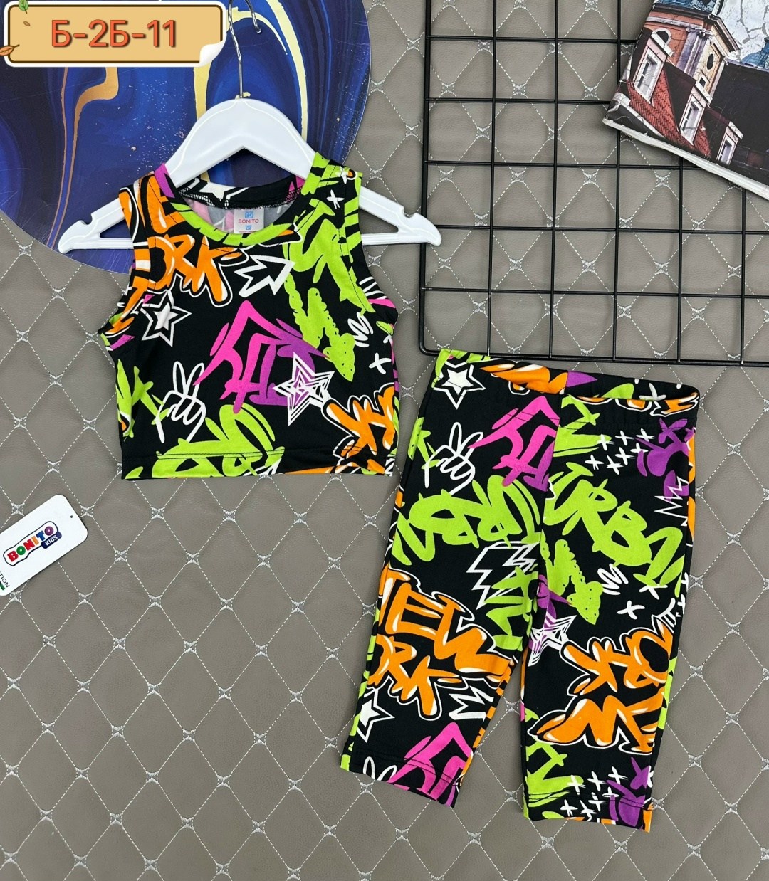 летний костюм из бамбука для девочки happyfox,костюм для девочки,одежда для девочек,костюм ярко,детский летний костюм для девочек