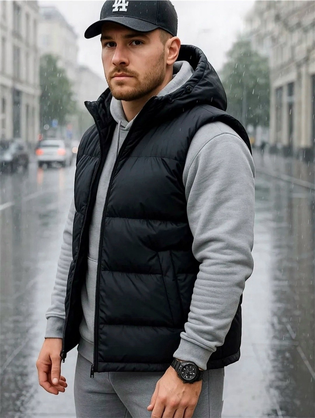 жилетка мужская с капюшоном,жилет мужской утепленный,жилетка демисезонная мужская,жилет утепленная,мужской жилет с капюшоном