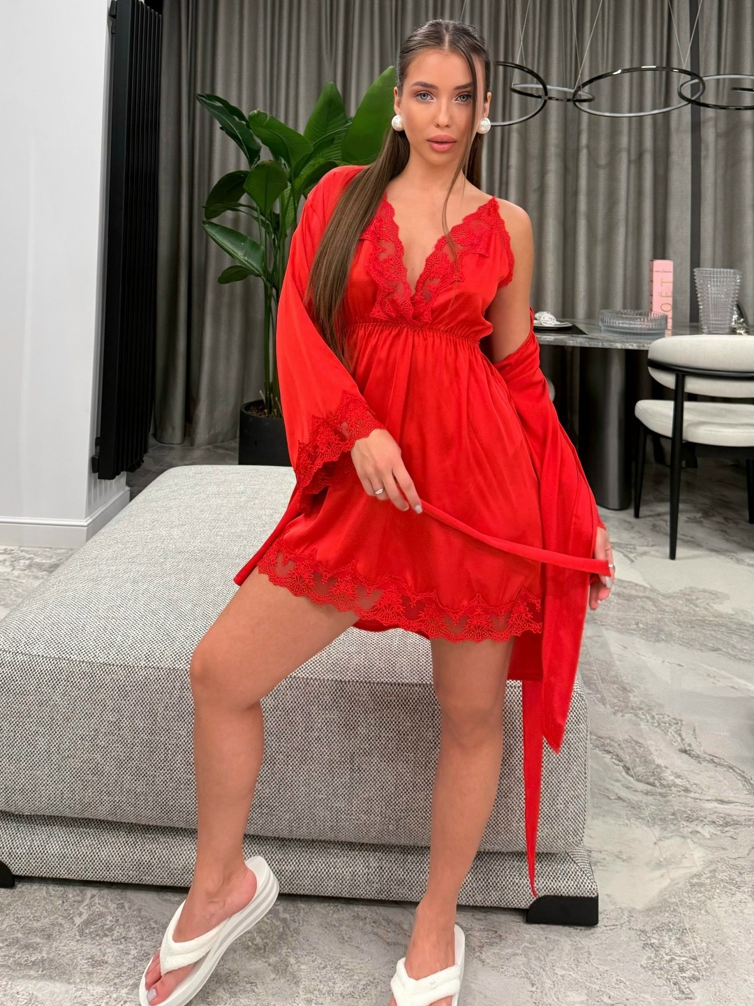 женский пеньюар,пеньюар красный,пеньюар,пеньюар сорочка,пеньюар женский комплект
