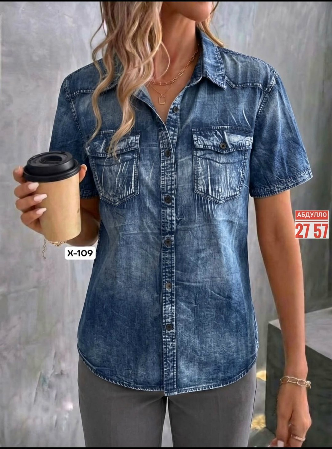 женская джинсовая рубашка,рубашка джинсовая,tom farr джинсовая рубашка,джинсовая блузка,джинсовая рубашка с карманами