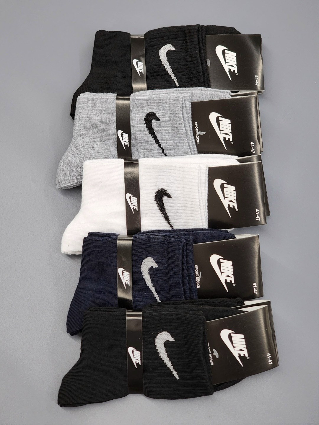 носки средние хлопковые набор 5 пар nike,мужские носки,носки nike мужские,носки спортивные,комплект носки мужские