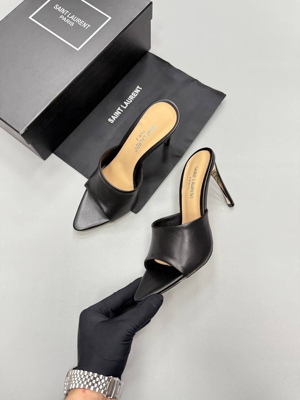 ,мюли женские,босоножки на каблуках,женская ,кожаные мюли