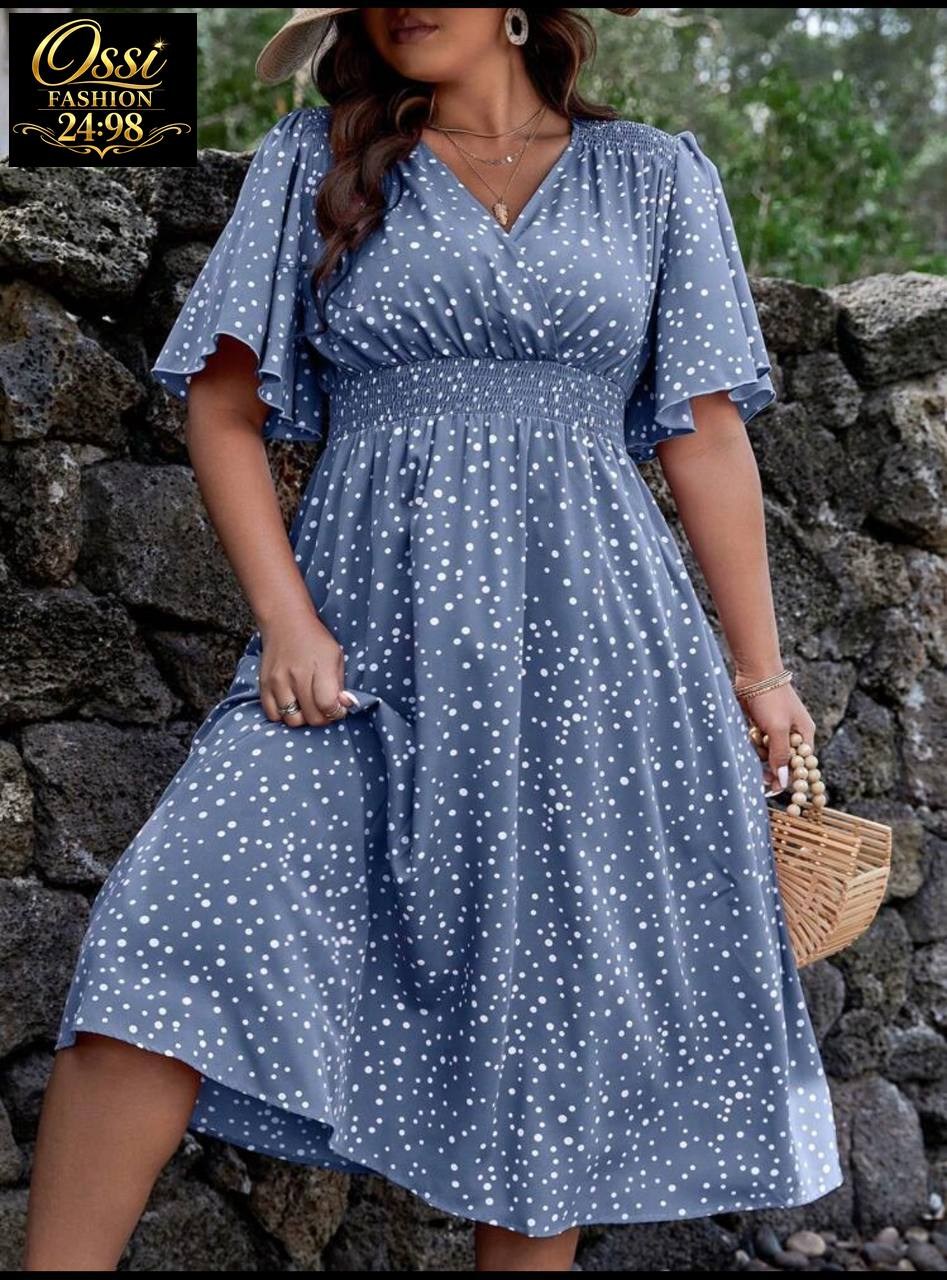 женственное платье в горошек,летнее женское платье,платья в горошек,платье с поясом,платья для полных
