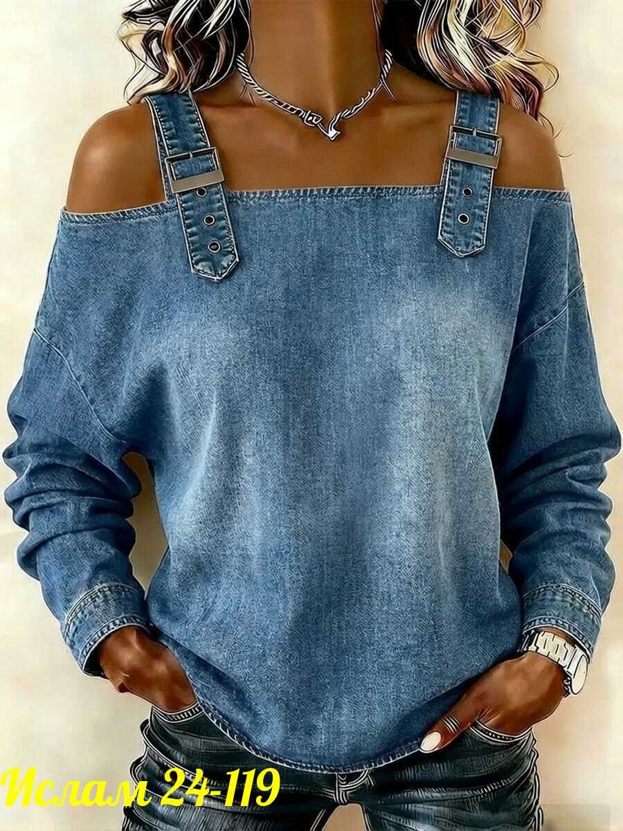 джинсовая блузка,джинсовая блузка с открытыми плечами,джинсовая кофта,джинсовый стиль,стильная кофта