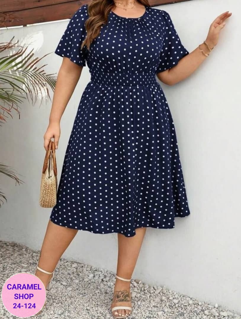 женское платье в горошек,платья в горошек,платья для полных,платья большие размеры,летние платья больших размеров