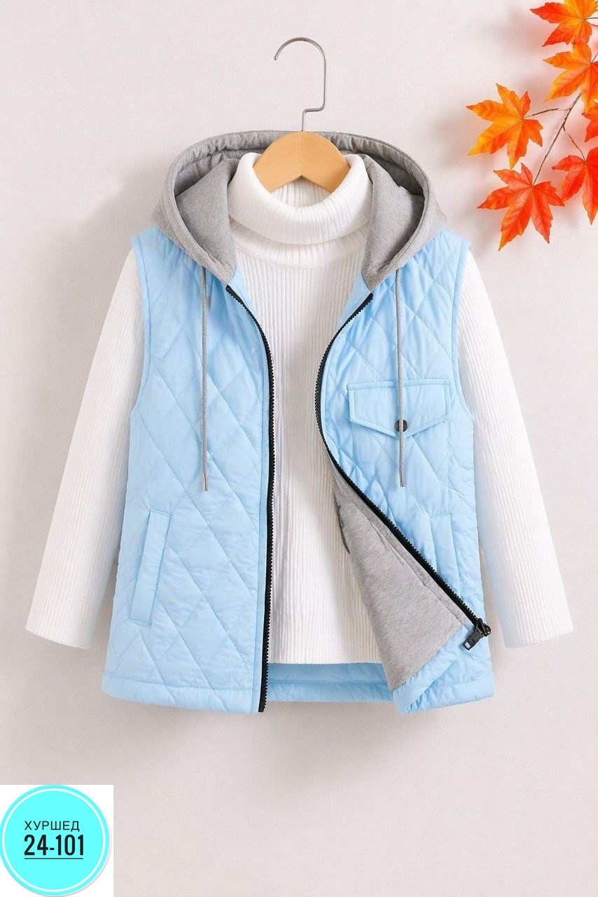 жилетка демисезонная,детский жилет,демисезонный жилет,жилет для девочек,жилет с капюшоном