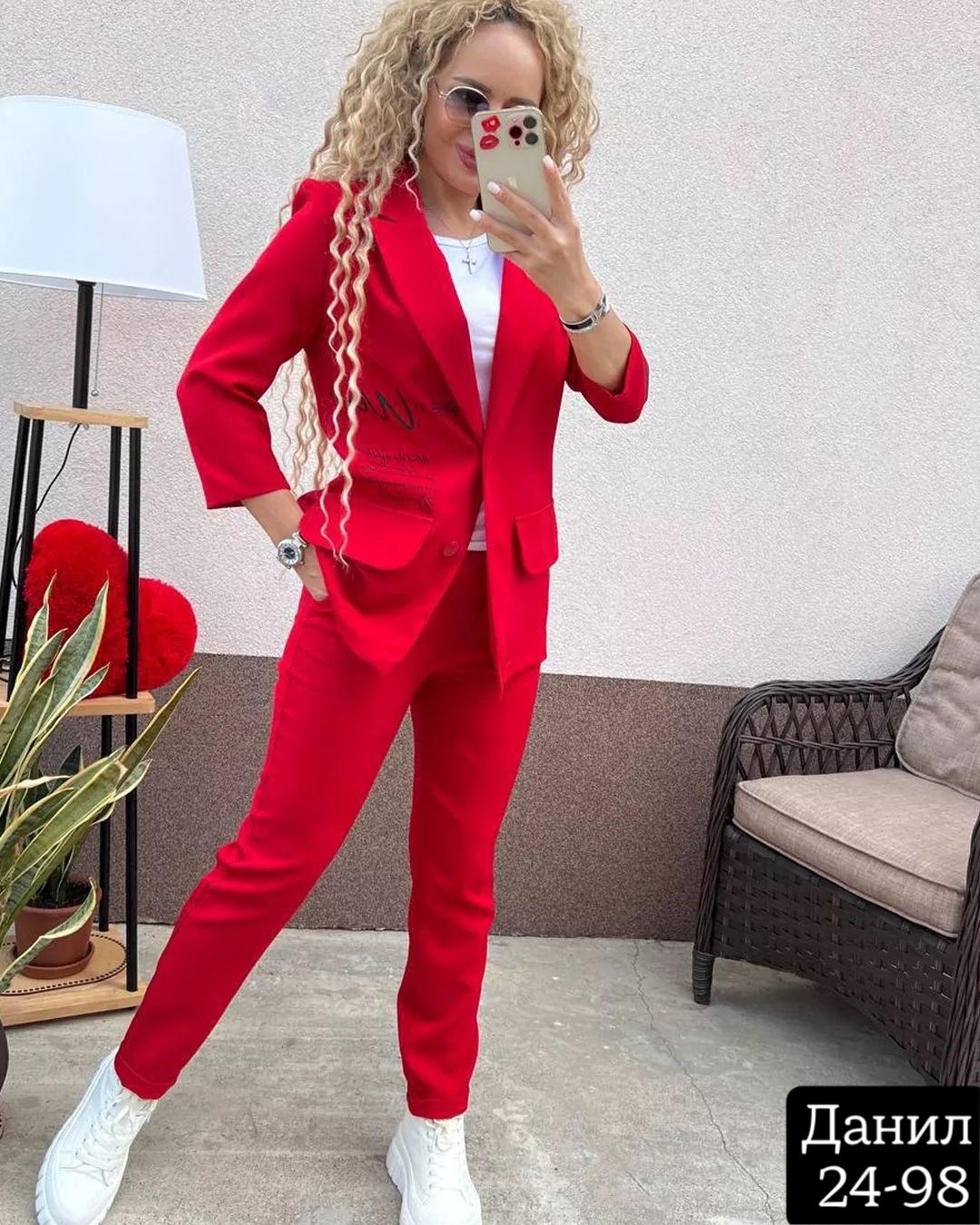 женский брючный костюм двойка,женский костюм двойка,костюм двойка,костюм брючный двойка,женский красный брючный костюм