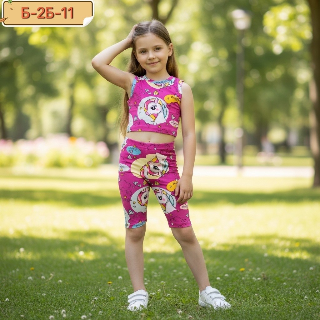летний костюм из бамбука для девочки happyfox,костюм для девочки,одежда для девочек,костюм ярко,детский летний костюм для девочек
