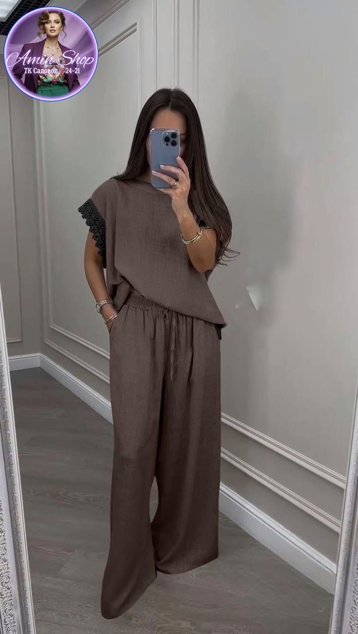 костюм льняной женский,костюм повседневный женский,костюм с брюками,стильный летний костюм,костюм бежевый