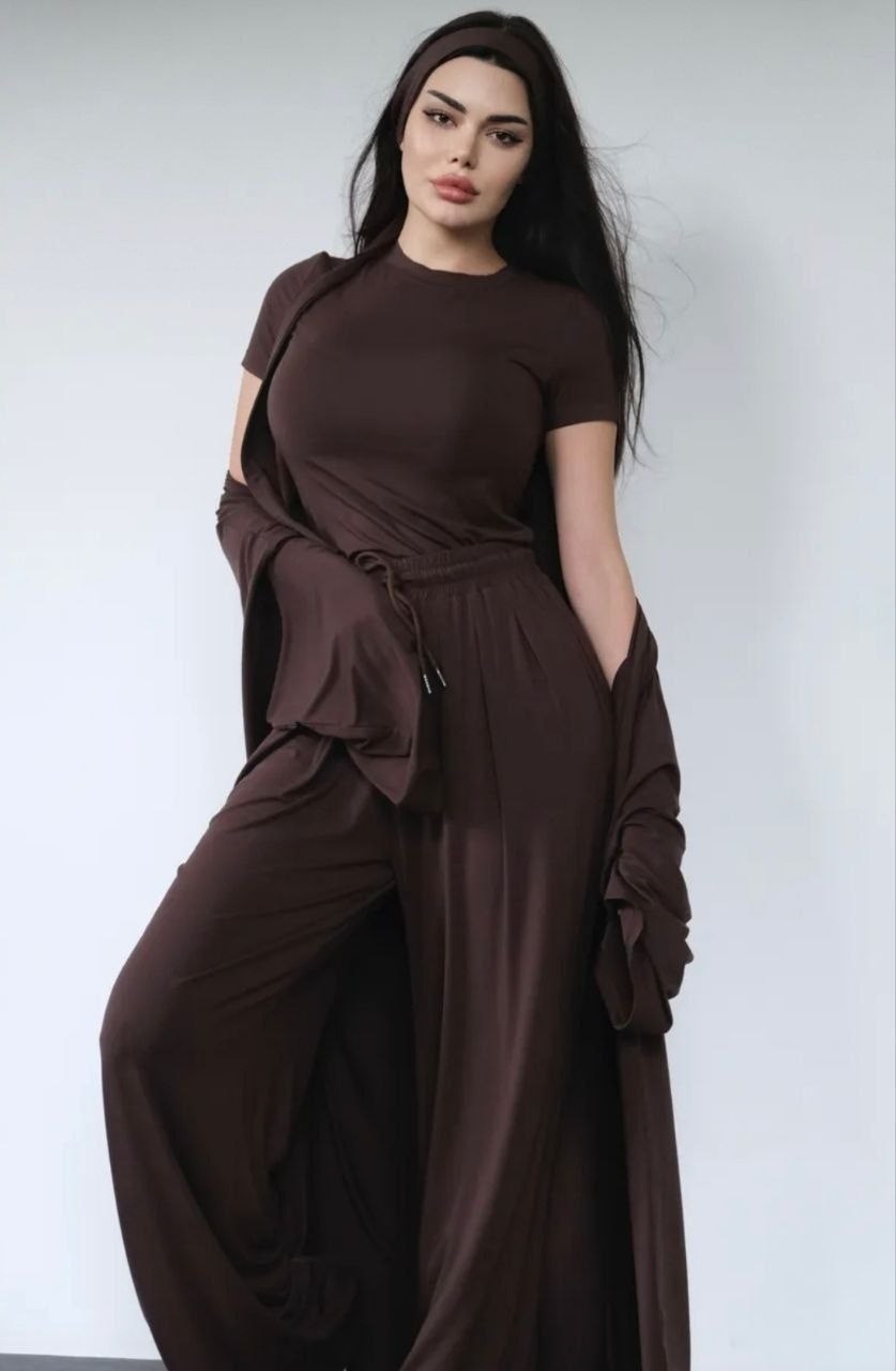 костюм тройка с абая топом и штанами angel mood,костюм тройка женский,костюм женский,комплект костюм,