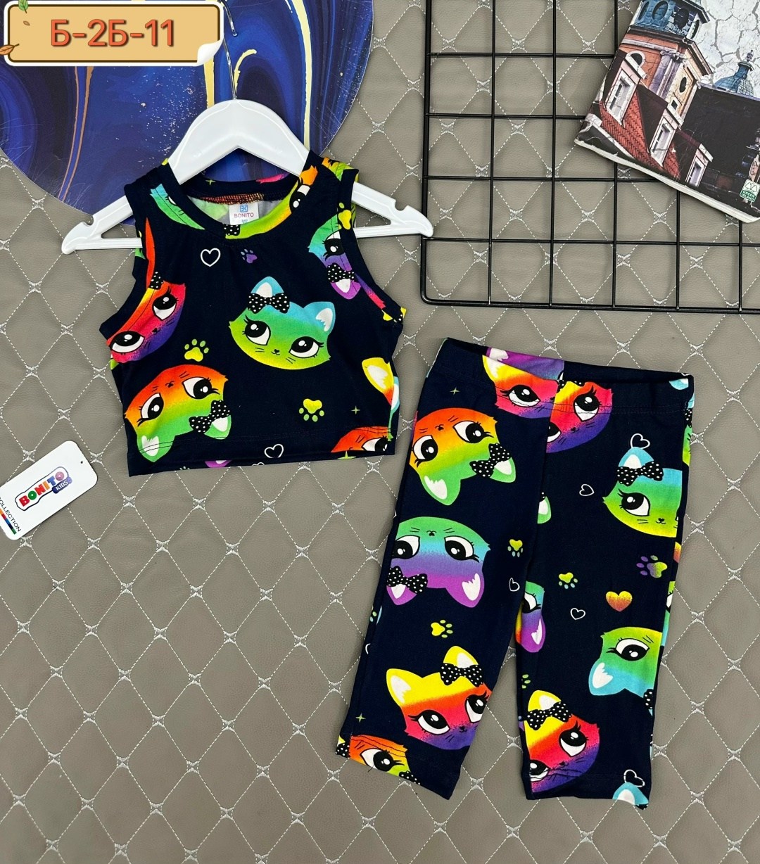 летний костюм из бамбука для девочки happyfox,костюм для девочки,одежда для девочек,костюм ярко,детский летний костюм для девочек