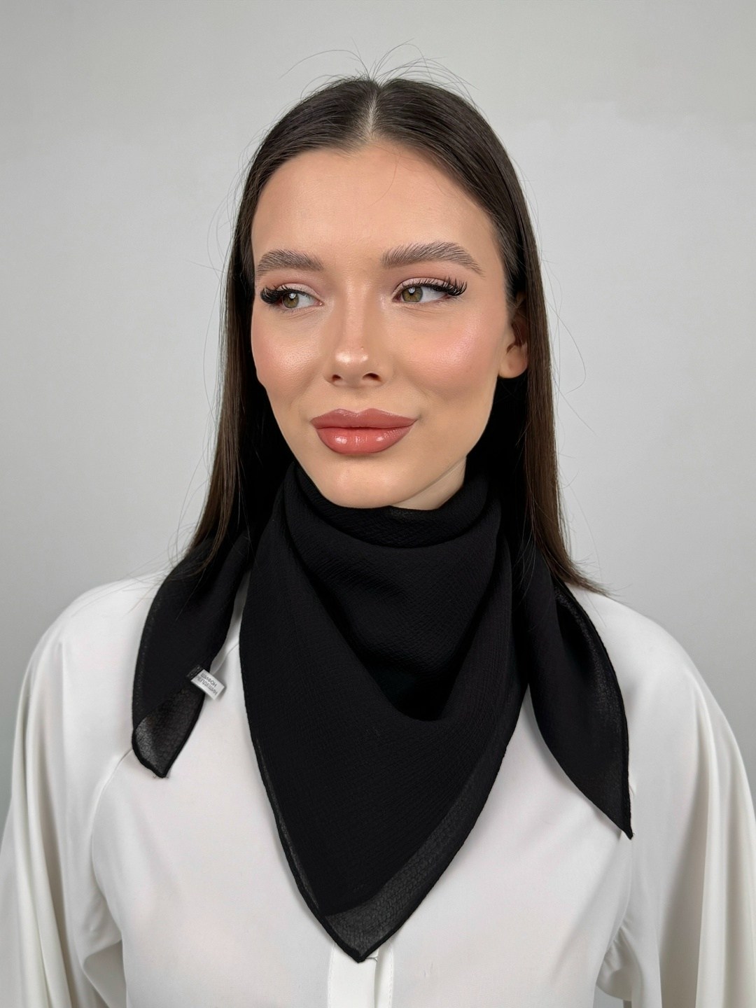 платок шелковый на голову шею,женские платки,платки косынка,однотонный женский платок,платок шифоновый