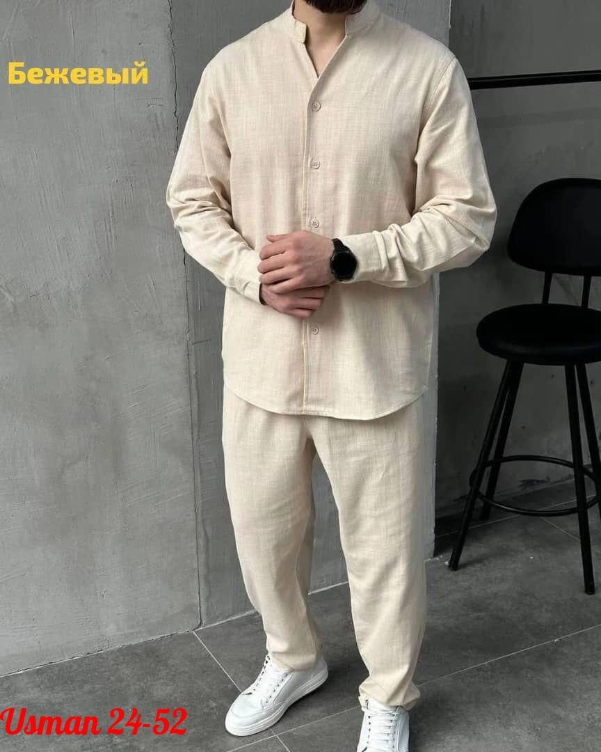 костюм из льна мужской,костюм льняной мужской арт. 11472350,костюм для мужчин лен,льняной костюм мужской,костюм брючный с рубашкой