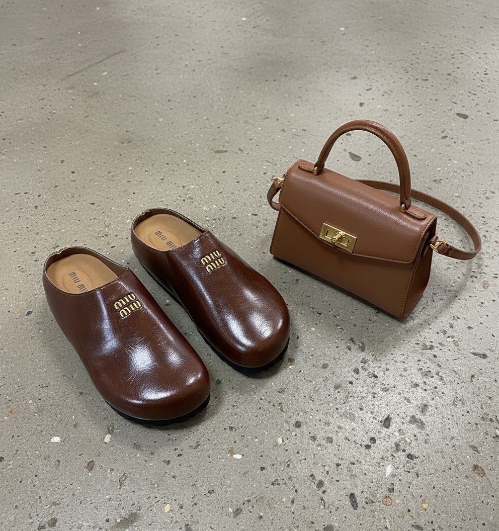 ,обуви,коричневые кожаные мюли miu miu, женская,мюли женские