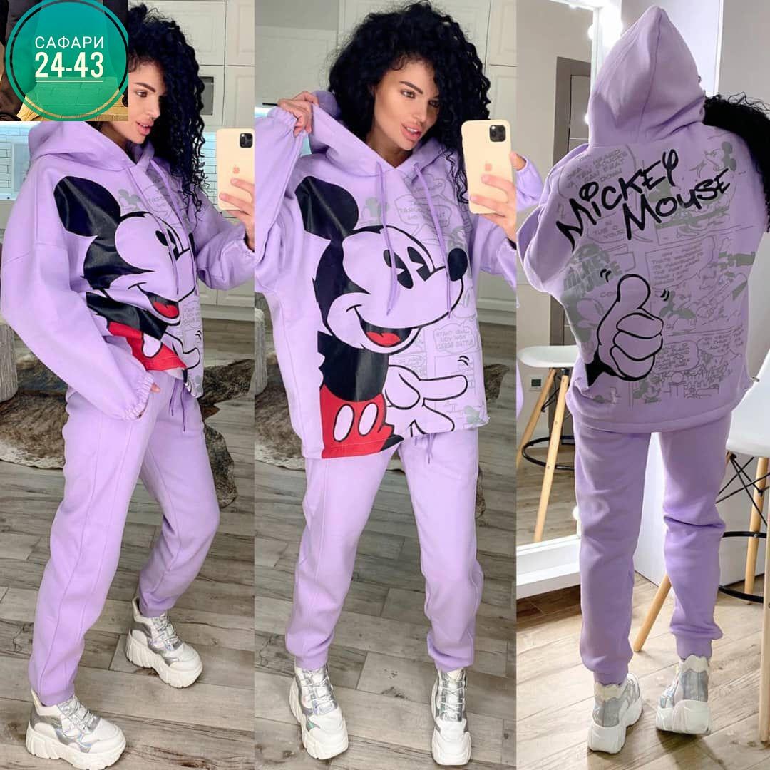 костюм с микки маусом,спортивный костюм с принтом микки маус,костюм теплый,женский спортивный костюм на флисе микки,костюм с микки маусом женский