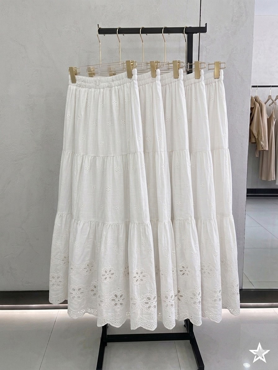oceanlove вышитая кружевная длинная юбка,ажурная юбка,кружевная юбка,женская юбка с высокой талией, белая хлопковая юбка с вышивкой в винтажном стиле,юбка с кружевами