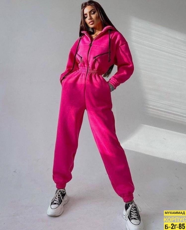 комбинезоны малиновый,комбинезон на флисе,комбинезон с капюшоном женский,комбинезон с начесом женский,комбинезон женский