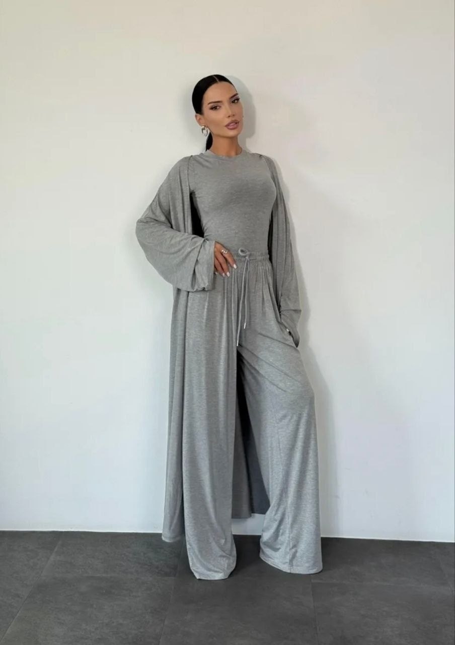 костюм тройка с абая топом и штанами angel mood,костюм тройка женский,костюм женский,комплект костюм,