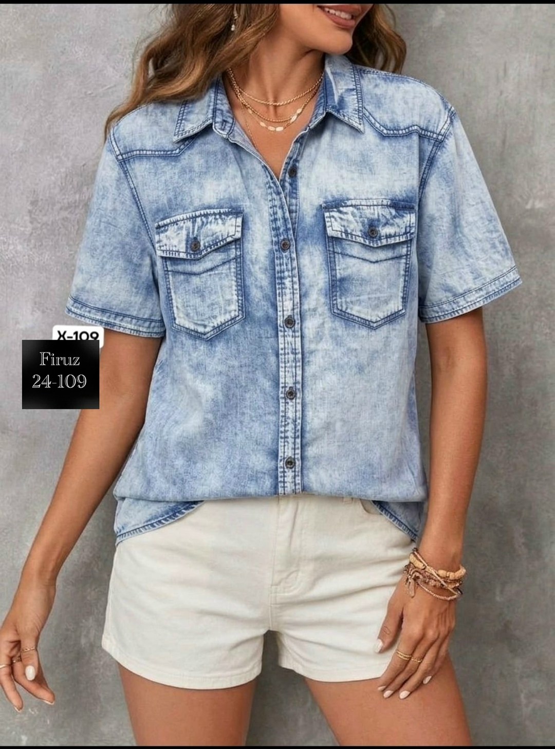 джинсовая женская рубашка,джинсовая блузка,джинсовая рубашка с коротким рукавом,повседневная рубашка,рубашка джинсовая