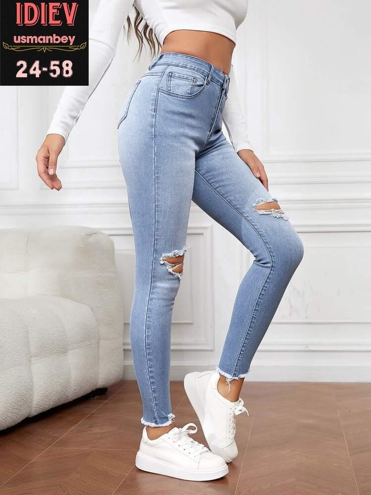 женские джинсы,рваные джинсы скинни,джинсы скинни с высокой талией,джинсы,рваные джинсы