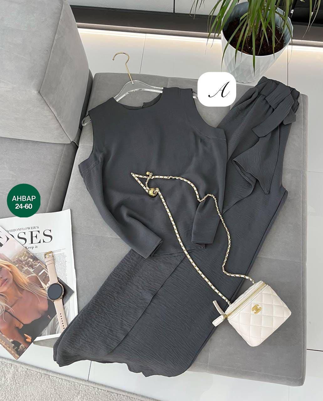 женский костюм двойка,костюм женский,брючной костюм,костюм брючный вечерний с драпировкой,костюм брючный вечерний с драпировкой цвет светло-серый