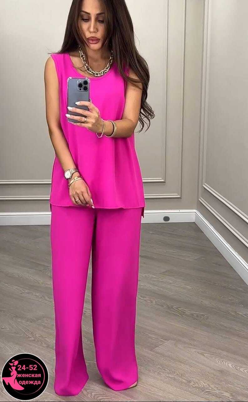 женский брючный костюм двойка,костюм двойка женская,костюм с брюками нарядный,брючный костюм anelli 1398 фуксия,костюм с брюками