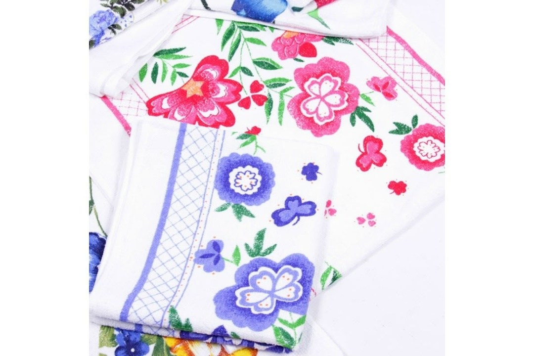 полотенца кухонное,полотенца для кухни,китайские полотенца,махровое полотенце,полотенце цветы