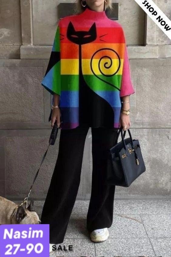 модные костюмы,костюм с принтом,женский повседневный костюм из двух предметов,костюм с брюками