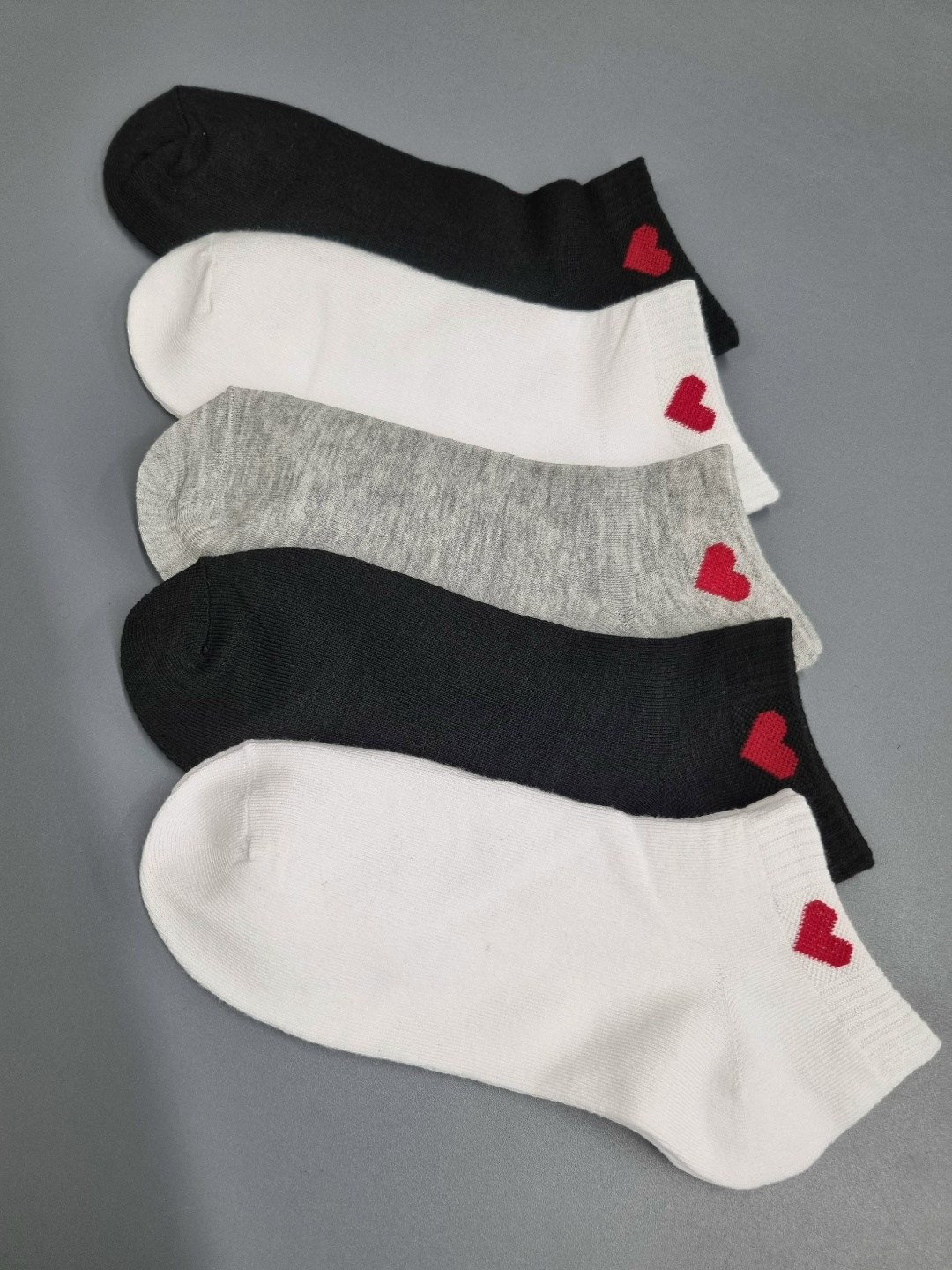 носки с сердечками,хлопковые носки женские,носки женские короткие,хлопковые носки с сердечками,носки короткие с сердечком набор 5 шт