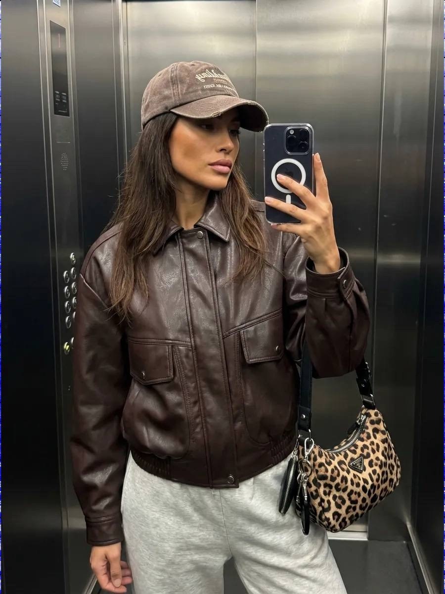 женская куртка из искусственной кожи,женская кожаная куртка,куртка бомбер,кожаная куртка,модная куртка