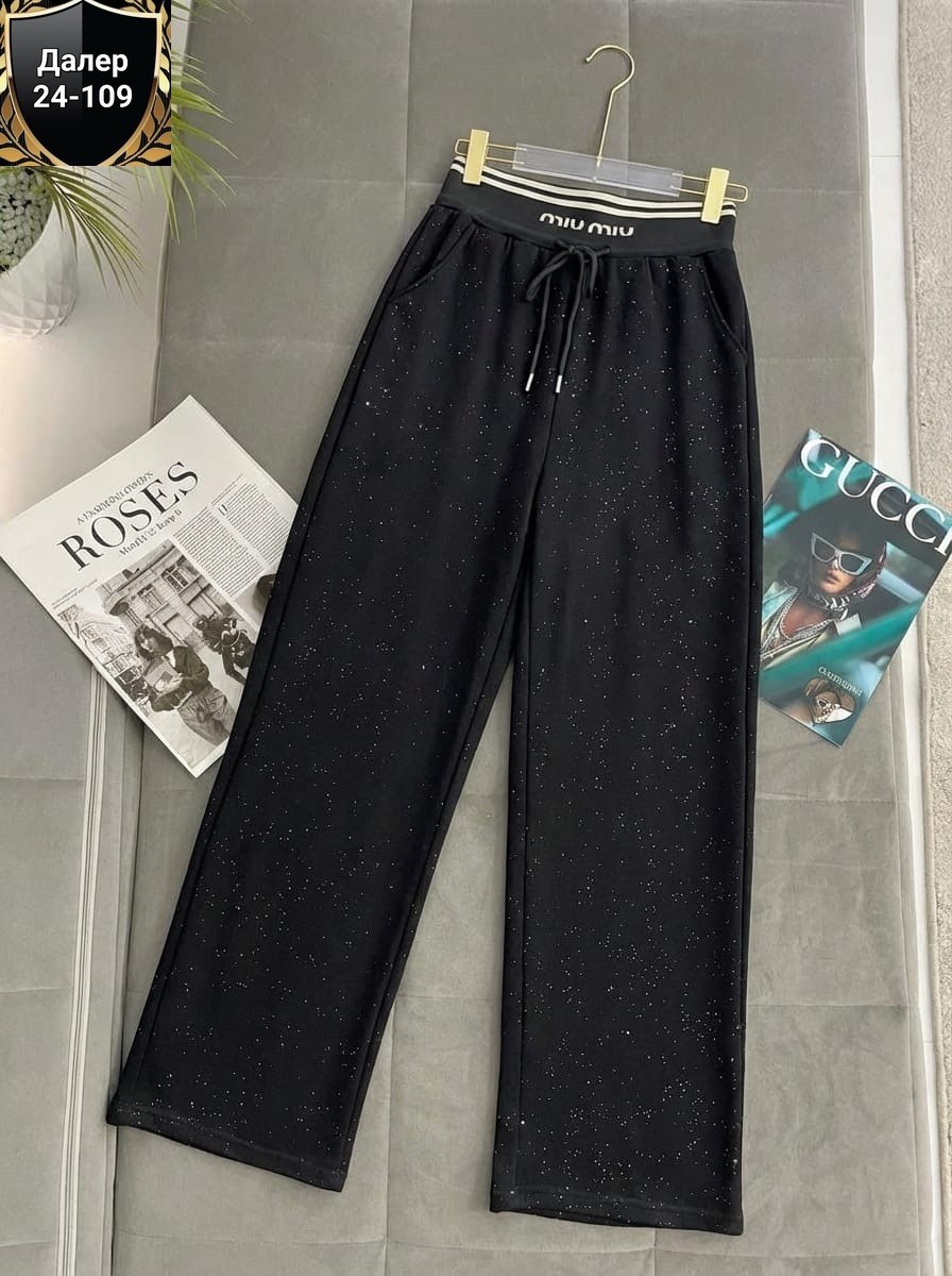 штаны палаццо женские утепленные с люрексом,штаны,штаны женские,спортивные брюки женские,брюки со стразами