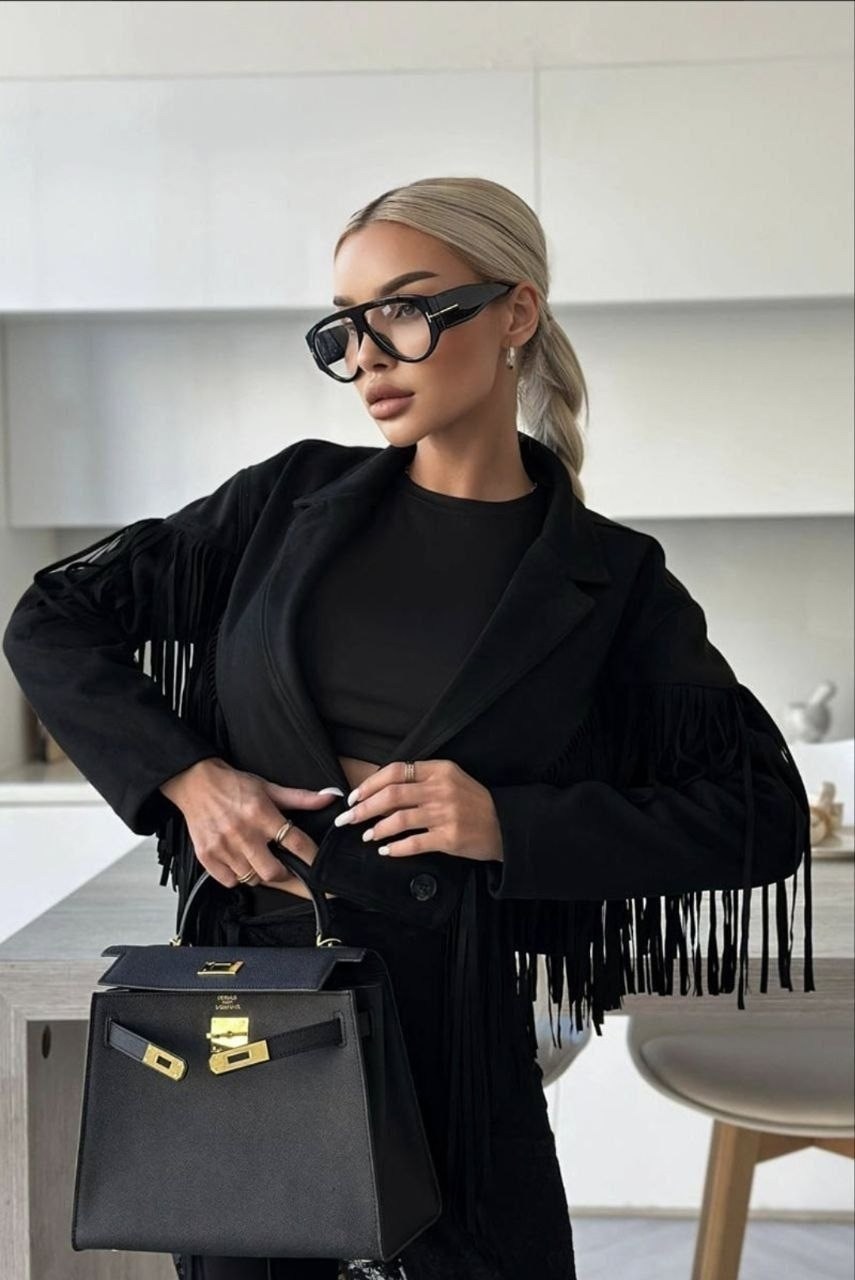 женская замшевая косуха с бахромой yves saint laurent,косуха с бахромой,patrizia pepe куртка замшевая с бахромой,замшевая куртка косуха,эффектная замшевая косуха с бахромой ysl