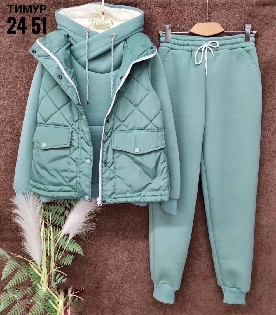 спортивные костюмы женские,спортивный костюм утепленный mir wear тройка женский,костюм на флисе,костюм тройка женский,женские костюмы