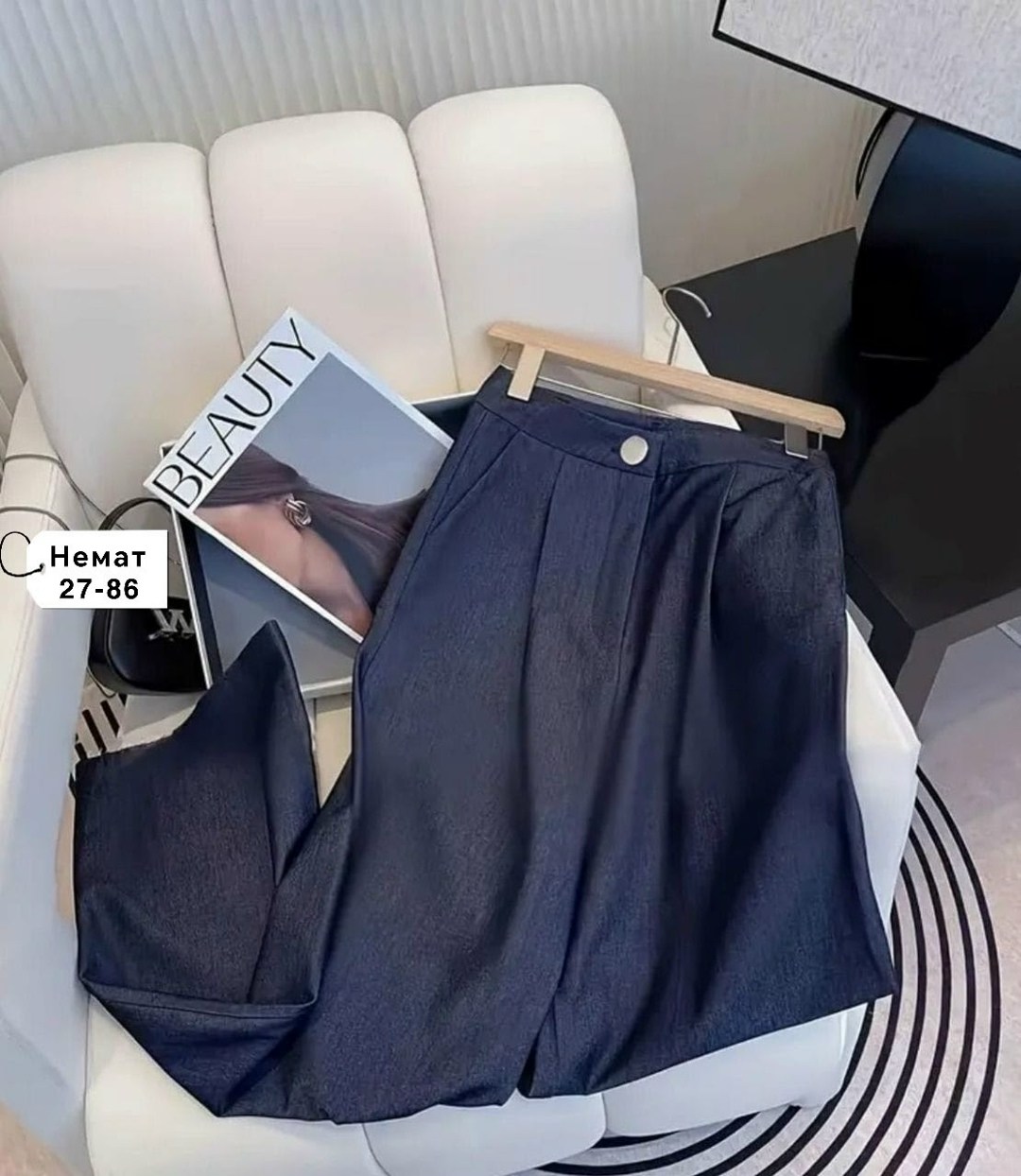 костюм двойка с брюками,джинсовый костюм брючный палаццо с жилетом vera nova,женские костюмы,женские жилеты