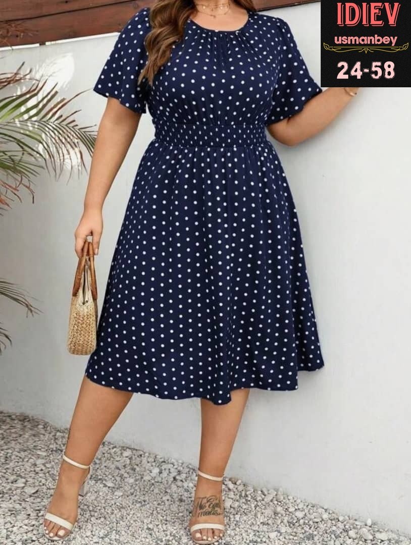 женское платье в горошек,платья женские летние больших размеров в горошек,платье больших размеров в горошек,платья в горошек,летние платья больших размеров
