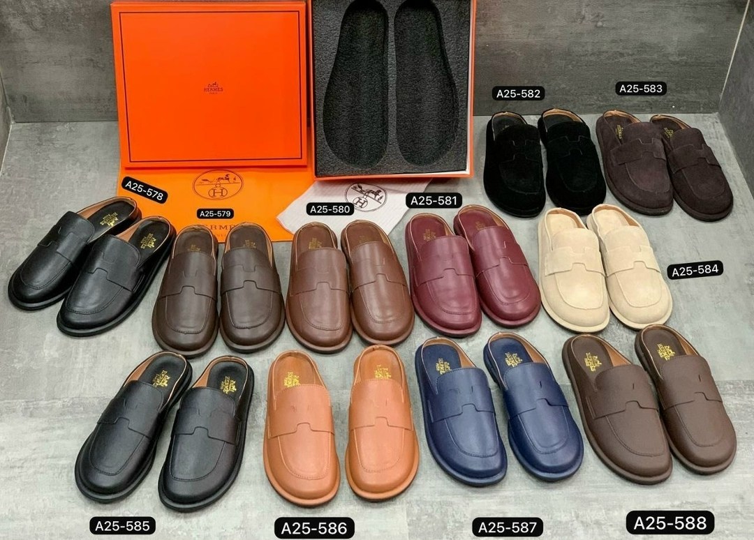 ,мюли кожаные, женская,обуви,эрмес